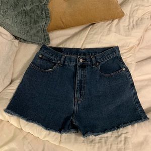 Denim shorts, highwaisted